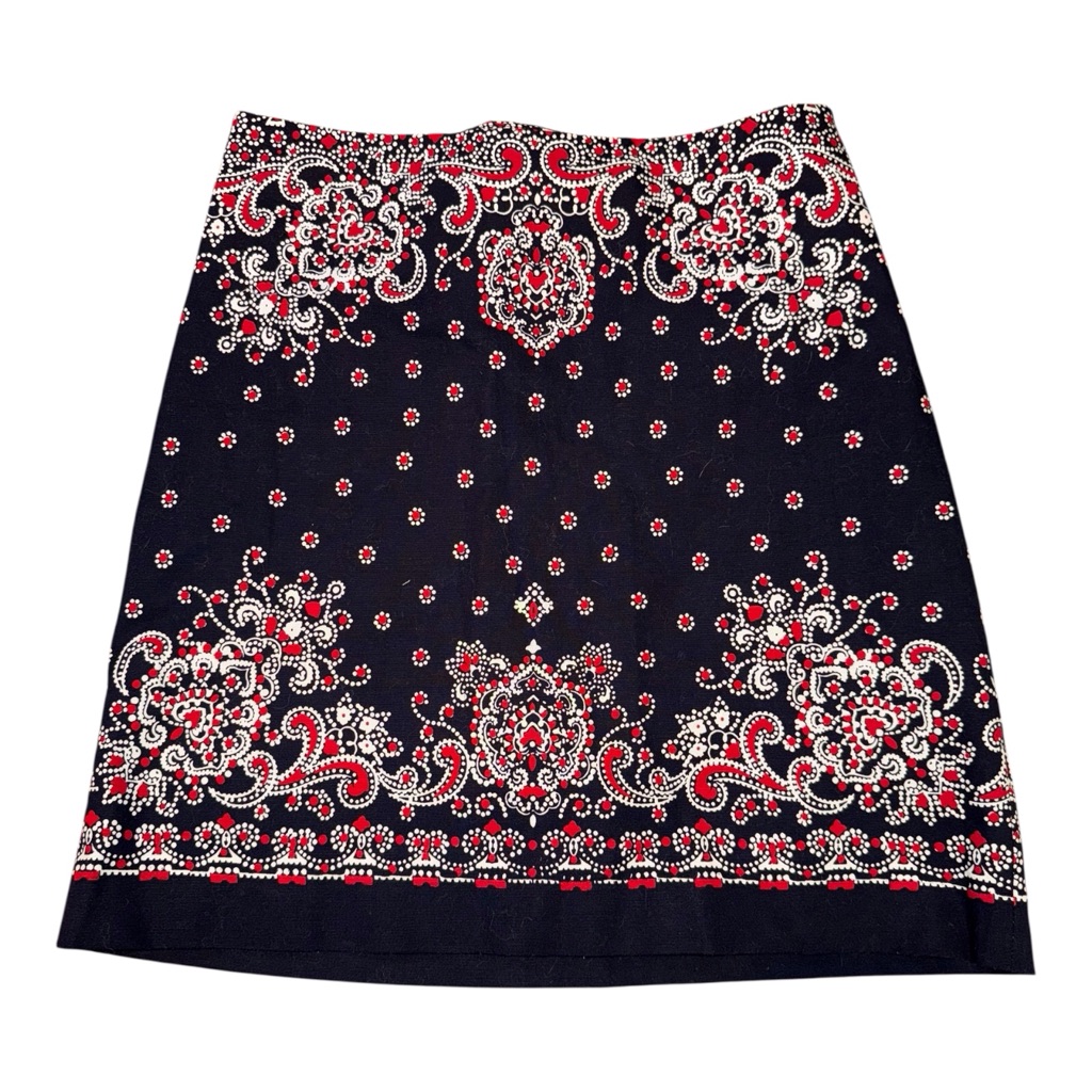 Talbots Red, White & Blue Paisley Silk Lined Skirt (10)